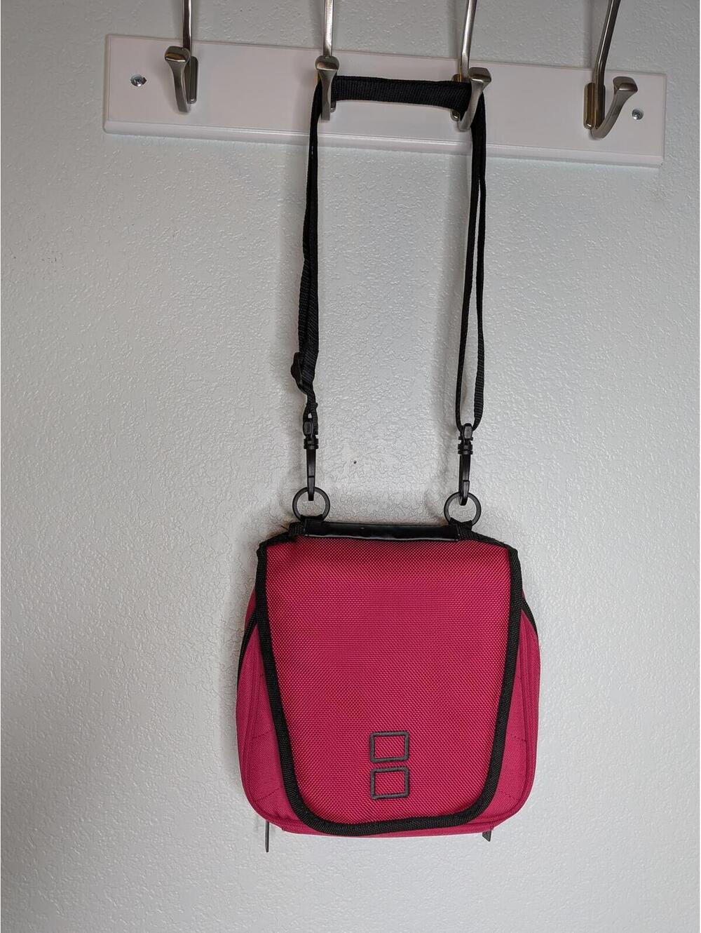 Pink Nintendo DS Carrying Case Travel Organizer Bag Pink Black Shoulder Strap